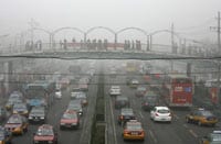 Highway smog in Beijing