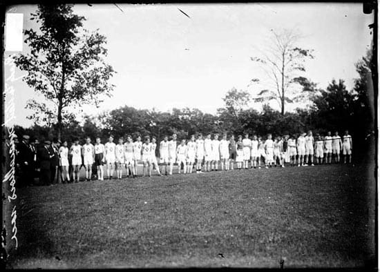 Runners at starting line in early marathon